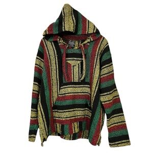 Vintage Hydration Nation Artisan Hemp Ganja Jamaica Style Hoodie Sz L GUC